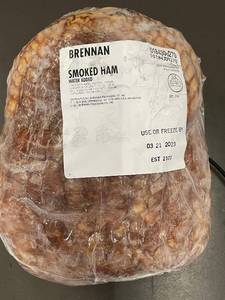 lot 52 image: Smoked Ham - Brennan Water Added Fully Cooked 7Lbs 10.5ozs