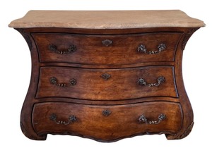 lot 5K image: E - Antique Style 3-Drawer Dresser with Removable Marble Top