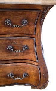 E - Antique Style 3-Drawer Dresser with Removable Marble Top