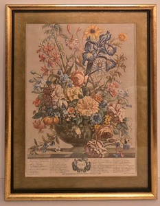 lot 29K image: DR - Framed Botanical Art Print of June Flowers