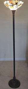 lot 37K image: BR2 - Tiffany-Style Stained Glass Floor Lamp