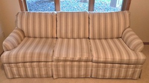lot 44K image: LL-BR4 - Vintage Stearns & Foster Striped Sleeper Sofa