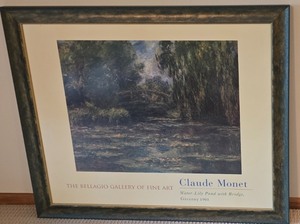 lot 73K image: LL-FR - Claude Monet Framed Print Water-Lily Pond with Bridge