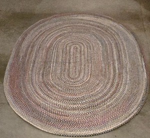 lot 104K image: G - Oval Braided Rug 84 x 110 with Subtle Multicolor Pattern