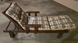 lot 105K image: G - Brown Chaise Lounge with Reversible Cushion