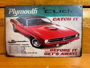 lot 38 image: Plymouth Cuda 1969 Tin Sign