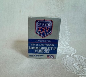lot 66 image: Super Bowl XXV Limited Edition Pro Set Silver Anniversary Commemorative Card Set - Sealed Package