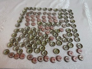 lot 110 image: Vintage Coca-Cola and Tab Bottle Caps Featuring Image of Former NFL All Stars and Vikings Players (over 100)