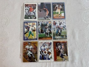 lot 129 image: Hall of Fame Quarter Back Cards - Dan Marino (3 Cards), Troy Aikman (3 Cards), John Elway (3 Cards)