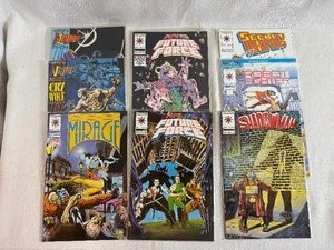 lot 190 image: Vintage Valiant Comics Ninjak, Future Force, Secret Weapons, Doctor Mirage, Shadowman, Robot Fighter (Qty 8)