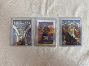 lot 194 image: Three Anthony Edwards Cards 2020-21 Panini, 2021 Panini and 2021-22 Panini