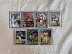 lot 208 image: Seven Wide Receiver Cards DeAndre Hopkins (2), Ceedee Lamb, Tee Higgins, Brian Thomas Jr., Kadarius Toney and Marvin Mims