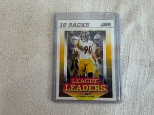 lot 209 image: T.J. Watt 2024 Panini-Score League Leaders Football Card