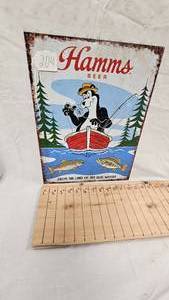 lot 204 image: 16x12 Hamms Beer Metal Sign