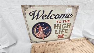 lot 209 image: 16x12 Miller High Life Metal Sign