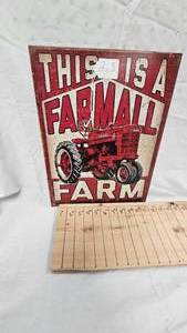 lot 215 image: 16x12 Farmall Farm Metal Sign