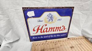 lot 217 image: 16x12 Hamms Beer Metal Sign
