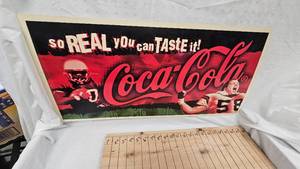 lot 228 image: 30x14 Cardboard Coca Cola Sign