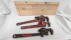 lot 180A image: Lot of Three Pipe Wrenches