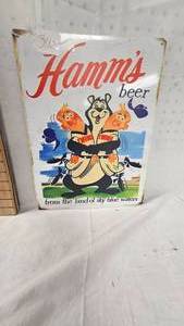 lot 340 image: 16x12 Metal Hamms Beer MN Twins Sign