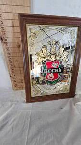 lot 362 image: 20x14 Becks Beer Mirrored Sign