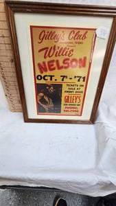 lot 382 image: 22x18 Framed Willie Nelson Poster