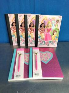 lot 12 image: Disney Princess Journal and Barbie pen set.