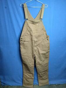lot 62 image: 38 X 34  Duluth Trading mens brown canvas workwear bib overalls.