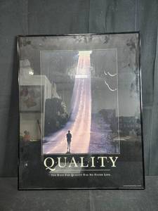 lot 11 image: Framed Motivational Poster Quality with Assurance Seal 30x24 Inches