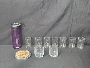 lot 44 image: Glassware Kitchen Collection, CamelBak Bottle, and Leaf Pastry Cutters Set