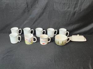 lot 47 image: Assorted Mug Set Including Williams-Sonoma, Tag, Heritage Collection and Butter Dish