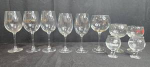 lot 53 image: Assorted Wine and Beer Glass Set Featuring Vineyard and Brewery Logos