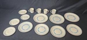 lot 71 image: Corning Corelle Blue Brushstroke Dinnerware Set