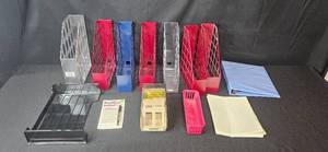 lot 127 image: Lot of Office Organizers, Construction Paper, File Folders, and Supplies
