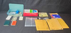 lot 128 image: Large Lot of Office Supplies with Floppy Drive Module and Organizer