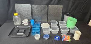 lot 138 image: Kitchen Storage and Organization Lot with Plastic Containers and Trays