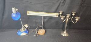 lot 145 image: Lot of Table Lamps and Metal Candelabra