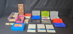 lot 147 image: Assorted Office Supplies Lot Storage Bins, Notebooks, Markers, Calculator, Desk Organizer