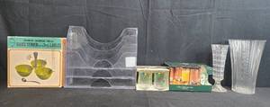 lot 153 image: Assorted Kitchenware and Office Supplies Lot with Glassware, Organizers, and Accessories