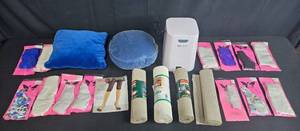 lot 158 image: Large Lot of Vintage Hosiery, Rug Grips, SoClean CPAP Cleaner (untested), Kenwood Dip Meter, and ARRL Handbook