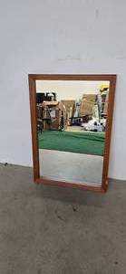 lot 15 image: Huge mirror with wood frame (Dimension of 30W x 43H)