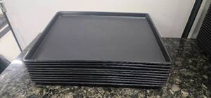 lot 124 image: Quantity of 10 trays 1014B Plastic Fast Food Tray  14L x 10W, Black (From a Shutdown Hotel