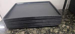 lot 125 image: Quantity of 10 trays 1014B Plastic Fast Food Tray  14L x 10W, Black (From a Shutdown Hotel