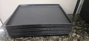 lot 127 image: Quantity of 10 trays 1014B Plastic Fast Food Tray  14L x 10W, Black (From a Shutdown Hotel