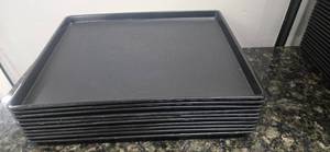 lot 128 image: Quantity of 10 trays 1014B Plastic Fast Food Tray  14L x 10W, Black (From a Shutdown Hotel