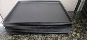 lot 129 image: Quantity of 10 trays 1014B Plastic Fast Food Tray  14L x 10W, Black (From a Shutdown Hotel