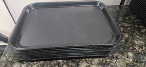 lot 130 image: Quantity of 10 trays 1014B Plastic Fast Food Tray  14L x 10W, Black (From a Shutdown Hotel