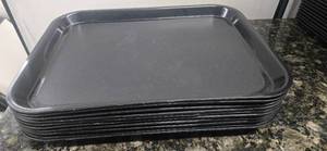 lot 132 image: Quantity of 10 trays 1014B Plastic Fast Food Tray  14L x 10W, Black (From a Shutdown Hotel