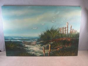 (D-4) Signed Canvas Painting 36" x ...