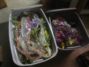 lot 60 image: (EW7) 2 Totes Full of Faux Flowers...